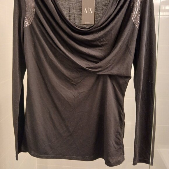 A/X Armani Exchange Draped Sequin Top - Picture 3 of 8